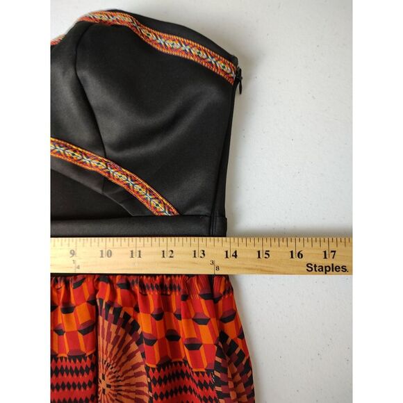 Strapless Maxi Dress Cutout Bohemian Print Summer Dress Size Medium - Picture 8 of 12